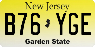 NJ license plate B76YGE
