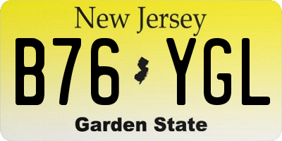 NJ license plate B76YGL