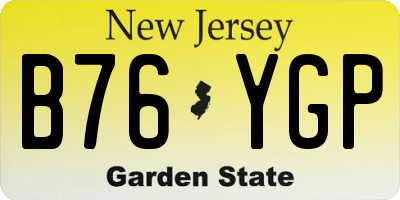 NJ license plate B76YGP