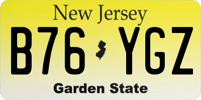 NJ license plate B76YGZ