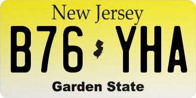 NJ license plate B76YHA