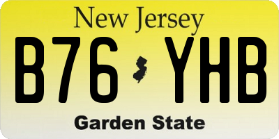 NJ license plate B76YHB