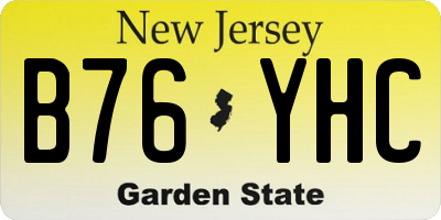 NJ license plate B76YHC