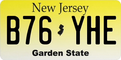 NJ license plate B76YHE