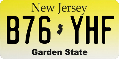NJ license plate B76YHF