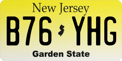 NJ license plate B76YHG