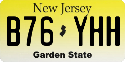 NJ license plate B76YHH