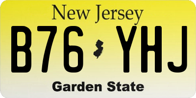NJ license plate B76YHJ