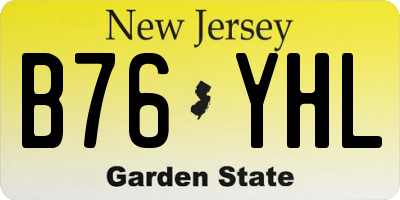 NJ license plate B76YHL