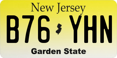NJ license plate B76YHN