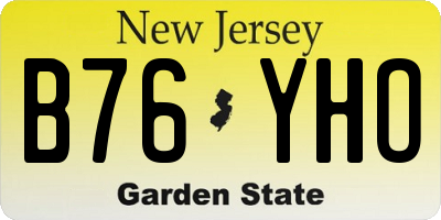 NJ license plate B76YHO