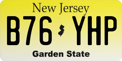 NJ license plate B76YHP