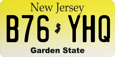 NJ license plate B76YHQ