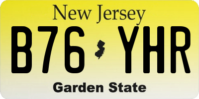 NJ license plate B76YHR
