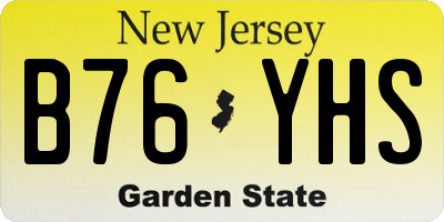 NJ license plate B76YHS