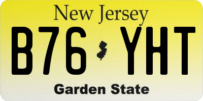 NJ license plate B76YHT