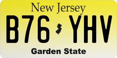 NJ license plate B76YHV