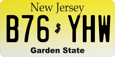 NJ license plate B76YHW