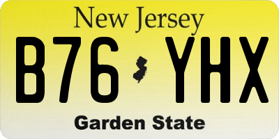 NJ license plate B76YHX