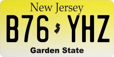 NJ license plate B76YHZ