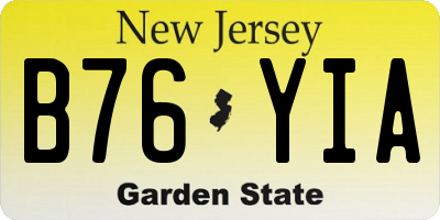 NJ license plate B76YIA