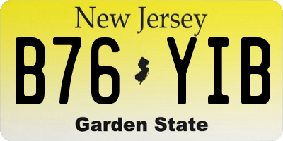 NJ license plate B76YIB