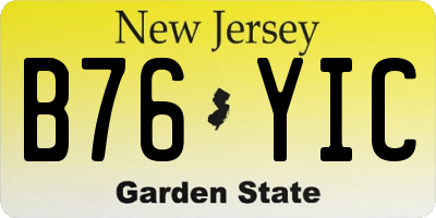 NJ license plate B76YIC