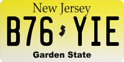 NJ license plate B76YIE