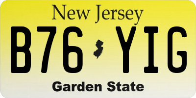 NJ license plate B76YIG