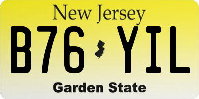 NJ license plate B76YIL