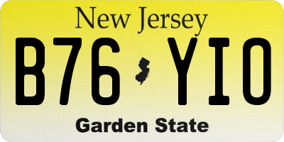 NJ license plate B76YIO