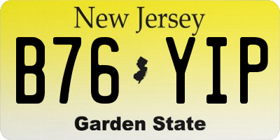 NJ license plate B76YIP