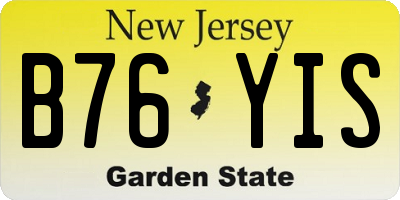 NJ license plate B76YIS