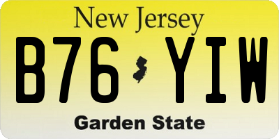 NJ license plate B76YIW