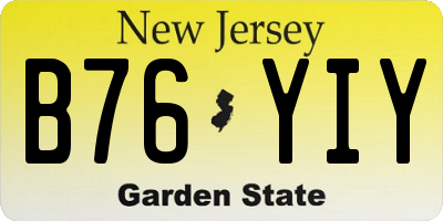 NJ license plate B76YIY