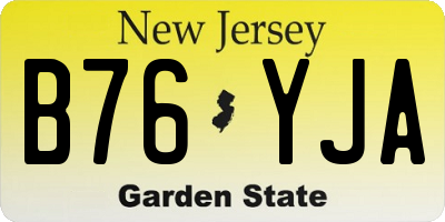 NJ license plate B76YJA