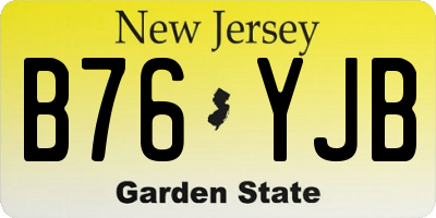 NJ license plate B76YJB