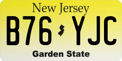 NJ license plate B76YJC