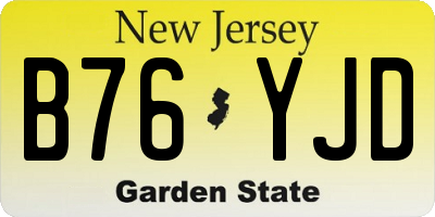 NJ license plate B76YJD