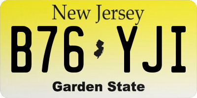 NJ license plate B76YJI