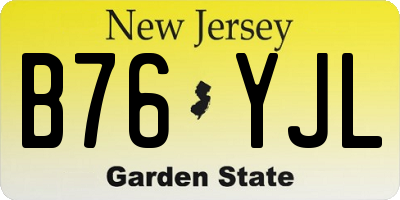 NJ license plate B76YJL