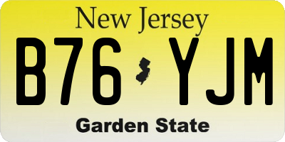 NJ license plate B76YJM