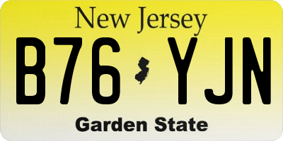 NJ license plate B76YJN