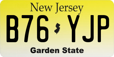 NJ license plate B76YJP