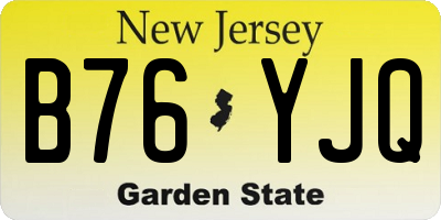 NJ license plate B76YJQ