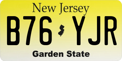 NJ license plate B76YJR