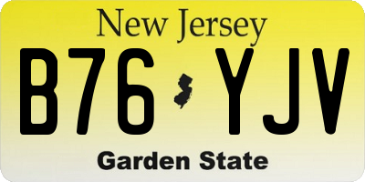 NJ license plate B76YJV