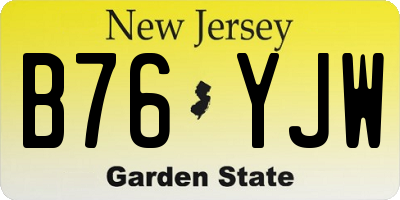 NJ license plate B76YJW