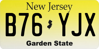 NJ license plate B76YJX