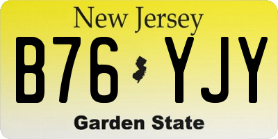 NJ license plate B76YJY